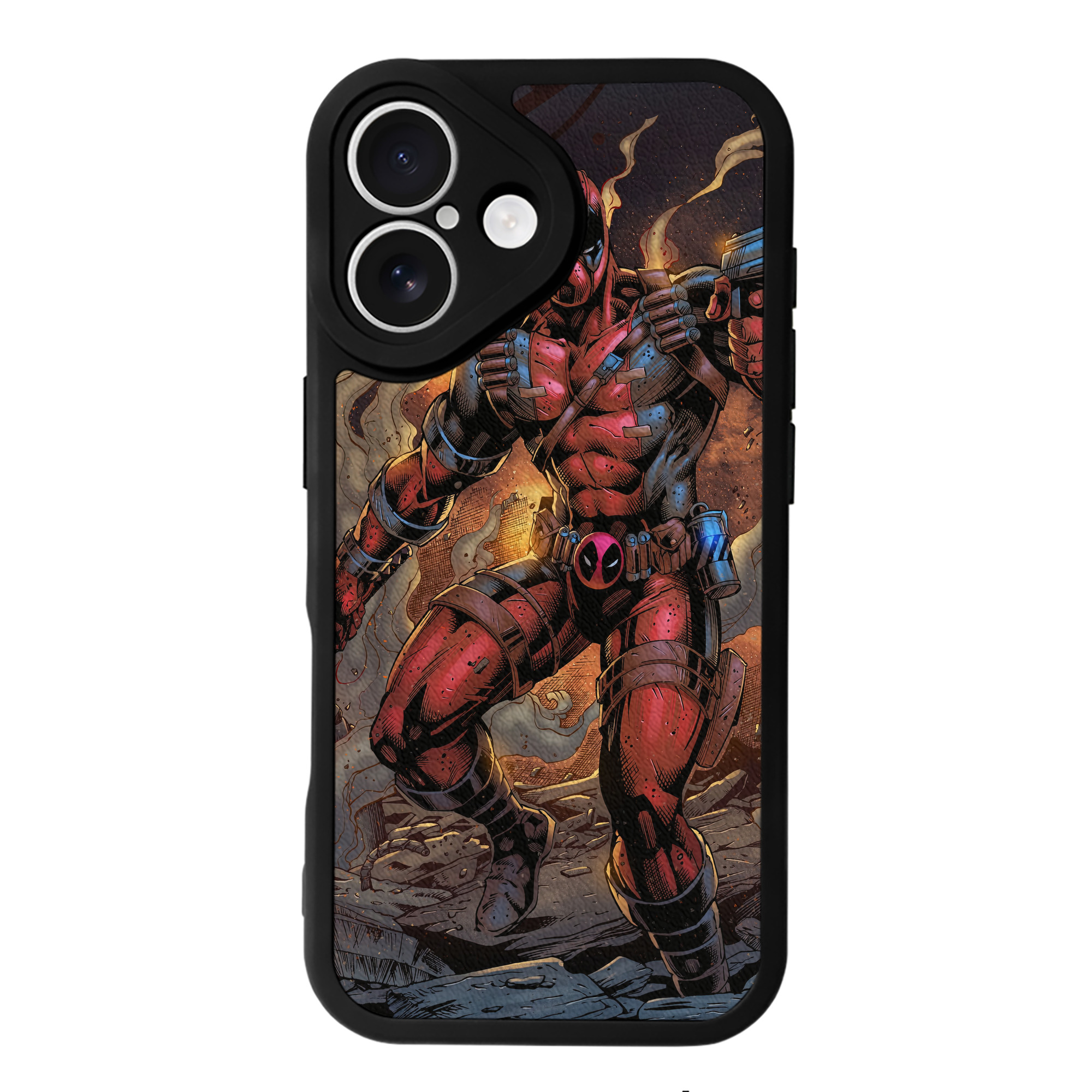 （画像用） Deadpool デッドプール 【iPhone 16シリーズ対応】シリコンスマホケース（レザー調） 材質：シリコン